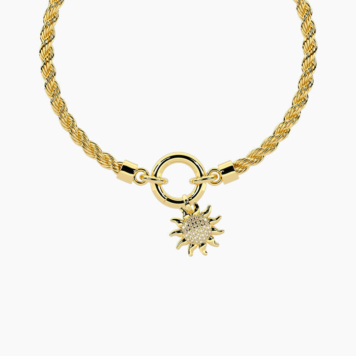 Bracciale DUETTO dorato con ciondolo SUN dorato