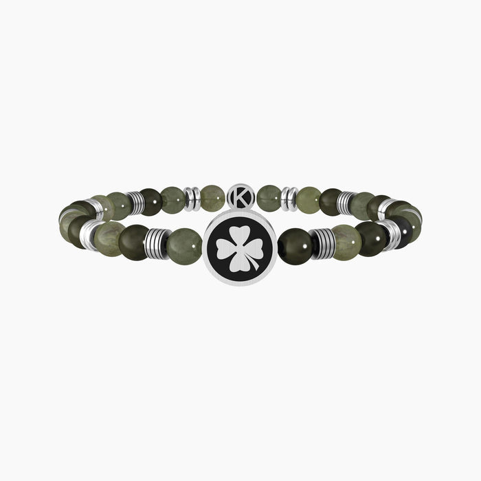 Bracciale elastico da uomo con Quadrifoglio