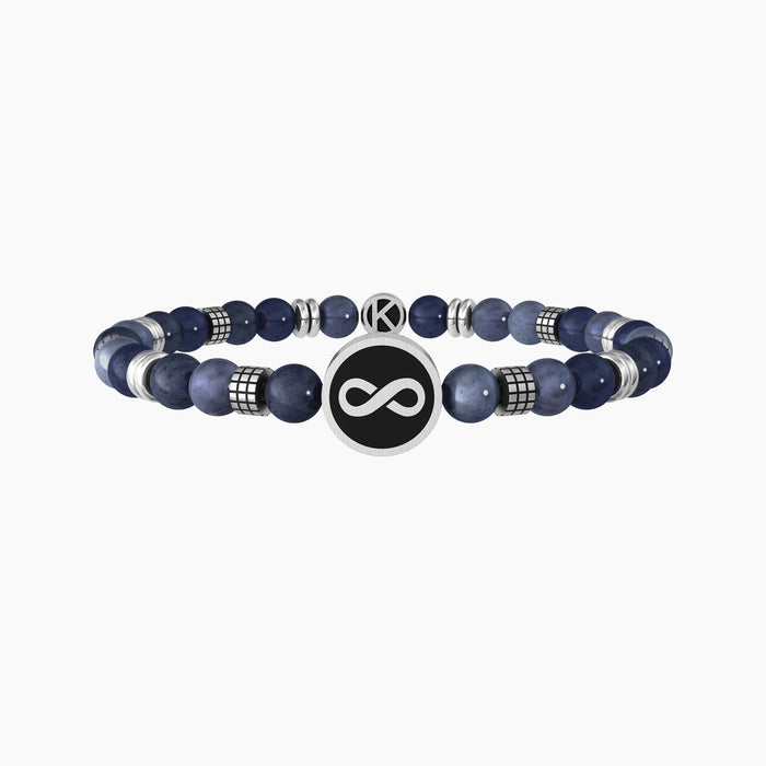 Bracciale elastico uomo con pietre e scritta