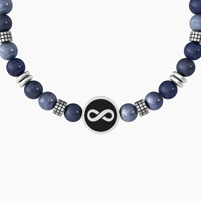 Bracciale elastico uomo con pietre e scritta