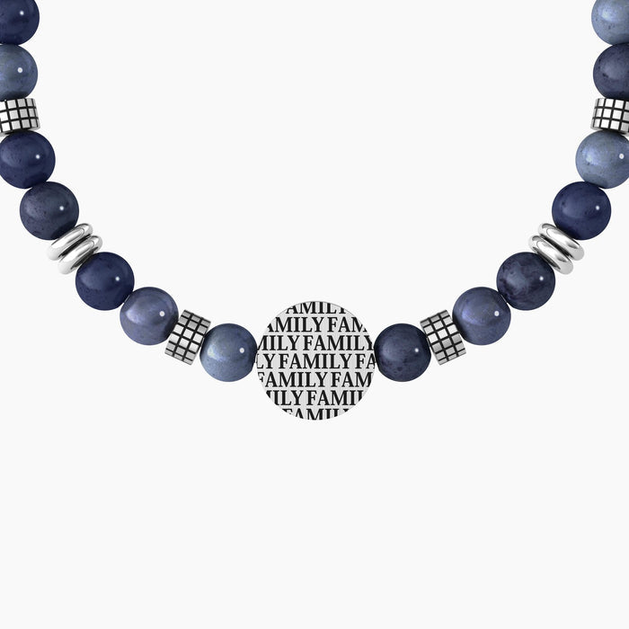 Bracciale elastico uomo con pietre e scritta