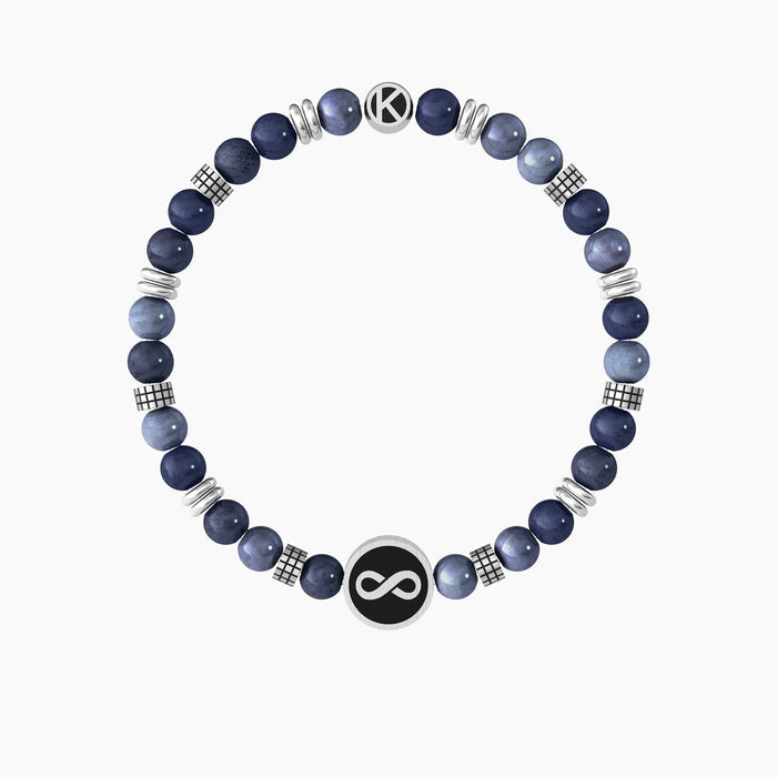 Bracciale elastico uomo con pietre e scritta