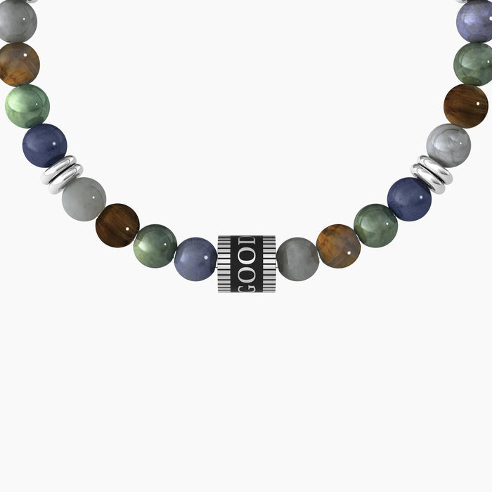 Bracciale elastico uomo con pietre multicolor
