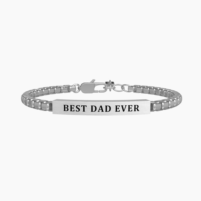 Bracciale papà con catena e dedica incisa