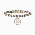 Bracciale portafortuna con pietre e ciondolo quadrifoglio