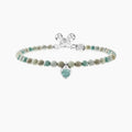 Bracciale regolabile con diaspro azzurro e ciondolo cuore