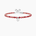 Bracciale regolabile con diaspro rosso e ciondolo cuore