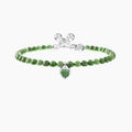 Bracciale regolabile con diaspro verde e ciondolo cuore