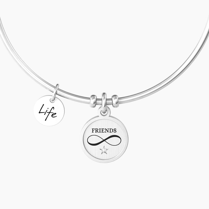 Bracciale rigido amicizia con ciondolo infinito