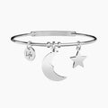Bracciale rigido con ciondoli luna e stella