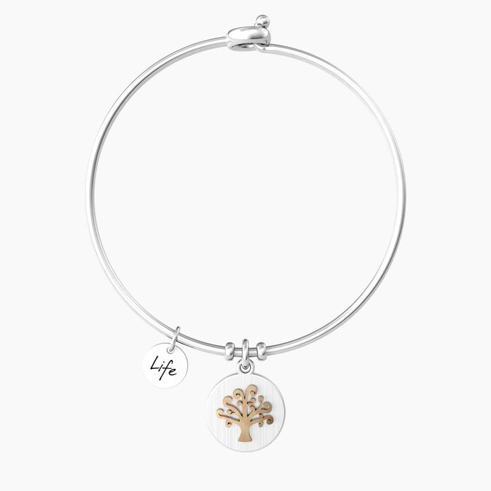 Bracciale rigido con ciondolo albero della vita