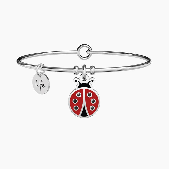 Bracciale rigido con ciondolo coccinella