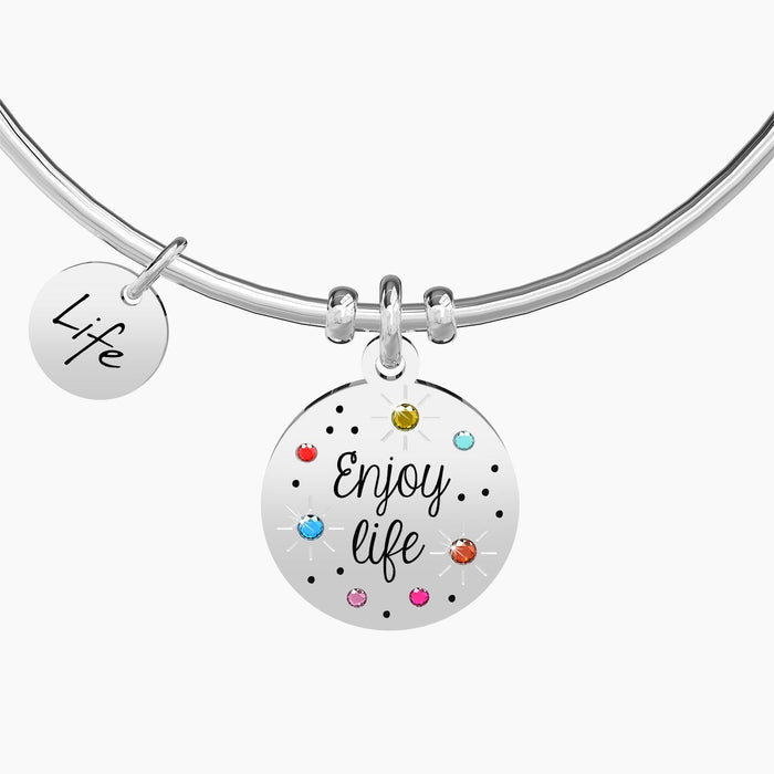 Bracciale rigido con ciondolo Enjoy life