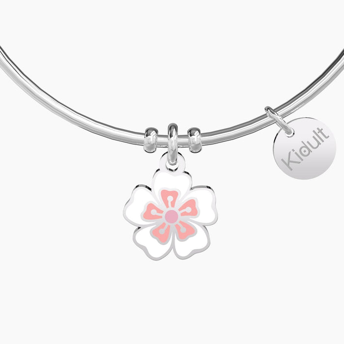 Bracciale rigido con ciondolo fiore di ciliegio