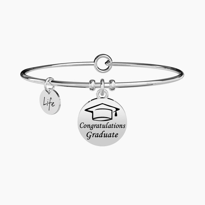 Bracciale rigido con ciondolo per la laurea