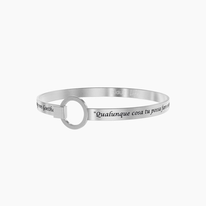 Bracciale rigido con frase di Goethe