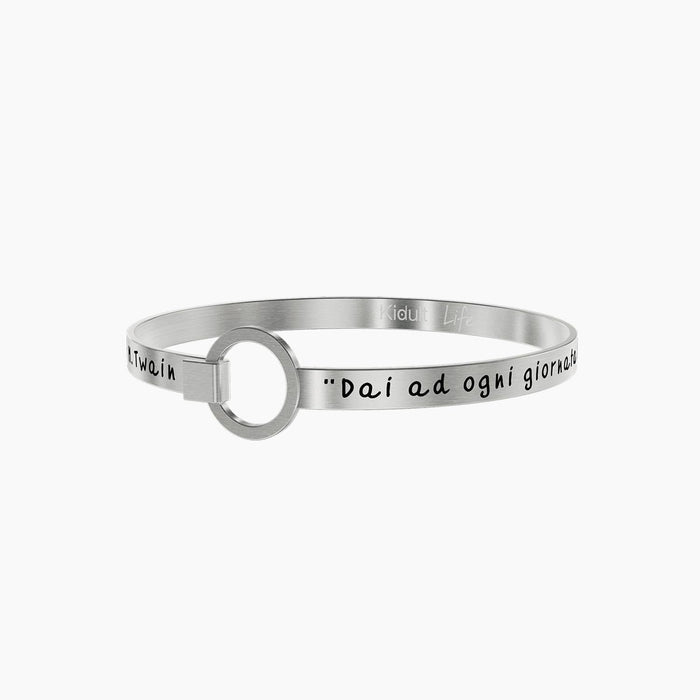 Bracciale rigido con frase di Mark Twain
