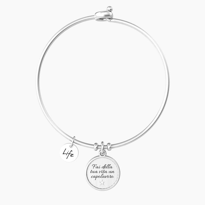 Bracciale rigido con frase e punto luce