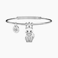 Bracciale rigido da donna con ciondolo a forma di gatto