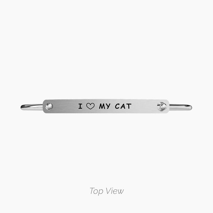 Bracciale rigido da donna con ciondolo a forma di gatto