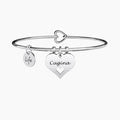 Bracciale rigido da donna con ciondolo cuore per cugina