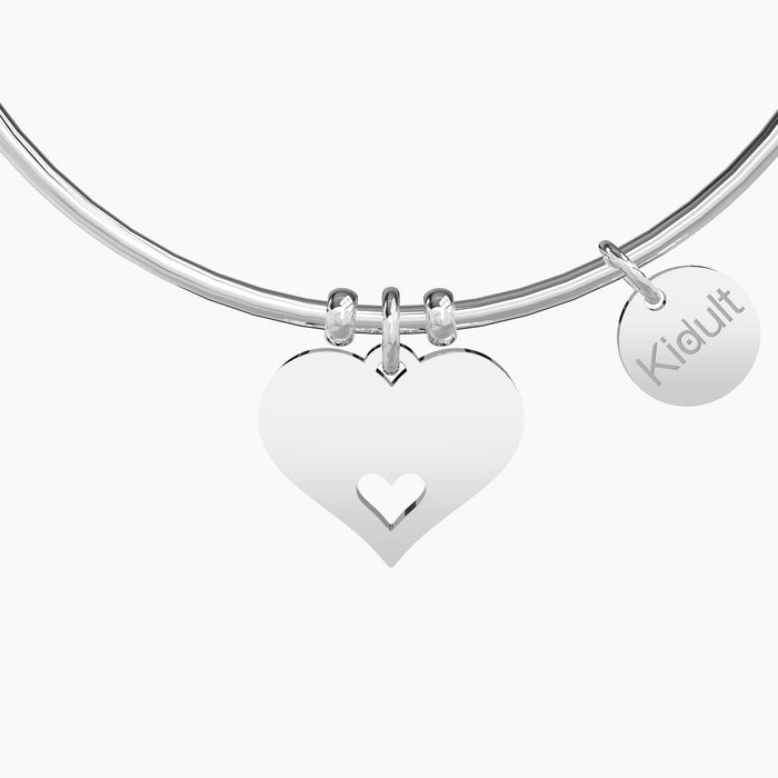 Bracciale rigido da donna con ciondolo cuore per cugina
