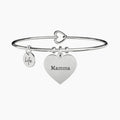 Bracciale rigido da donna con ciondolo cuore per la mamma