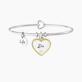 Bracciale rigido da donna con ciondolo cuore per zia