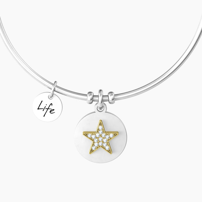 Bracciale rigido da donna con ciondolo stella