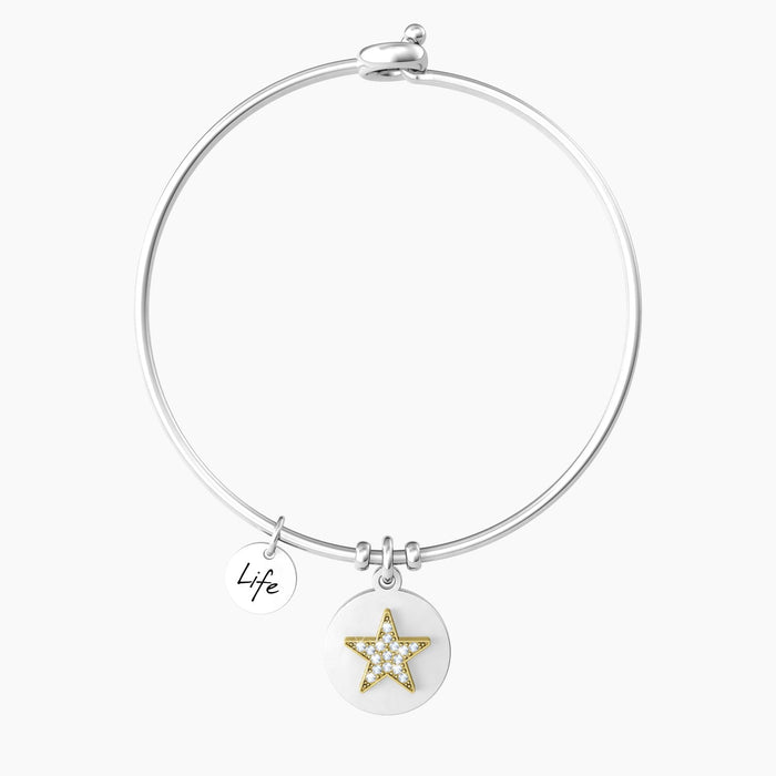 Bracciale rigido da donna con ciondolo stella