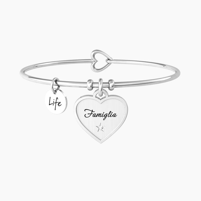Bracciale rigido donna con ciondolo famiglia