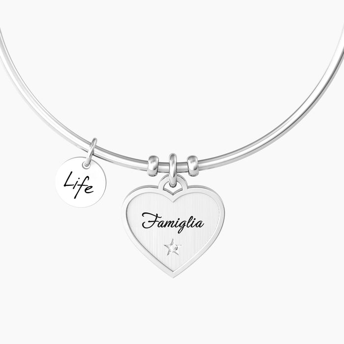 Bracciale rigido donna con ciondolo famiglia