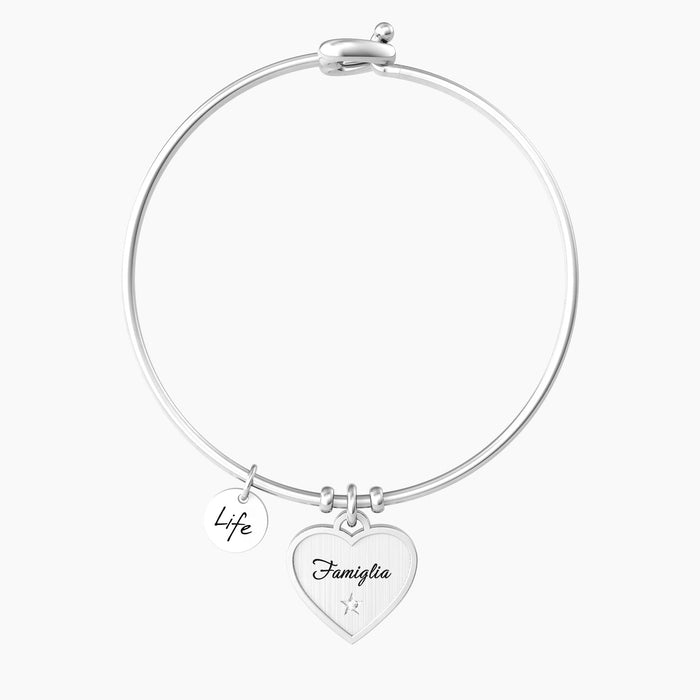 Bracciale rigido donna con ciondolo famiglia