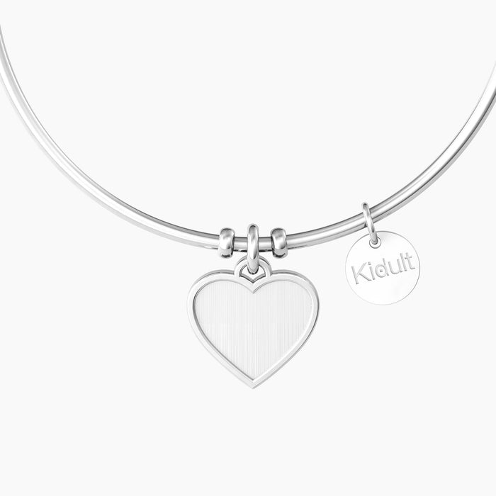 Bracciale rigido sorella con ciondolo a cuore