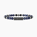 Bracciale uomo con agata nera e dumortierite blu
