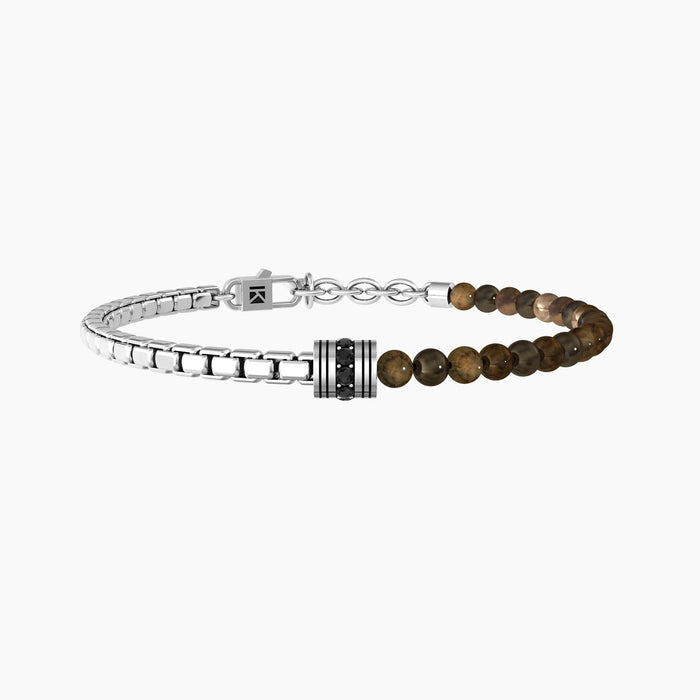 Bracciale uomo con catena e occhio di tigre