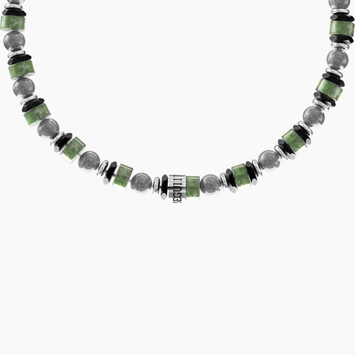 Bracciale uomo con pietre naturali e scritta