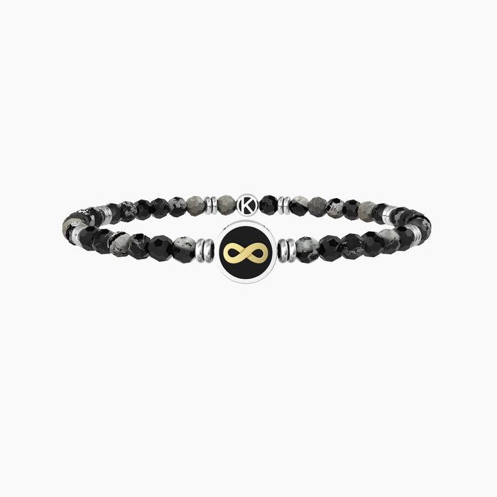 Bracciale uomo con simbolo infinito e pietre naturali