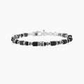 Bracciale uomo in acciaio con pietre naturali e frase