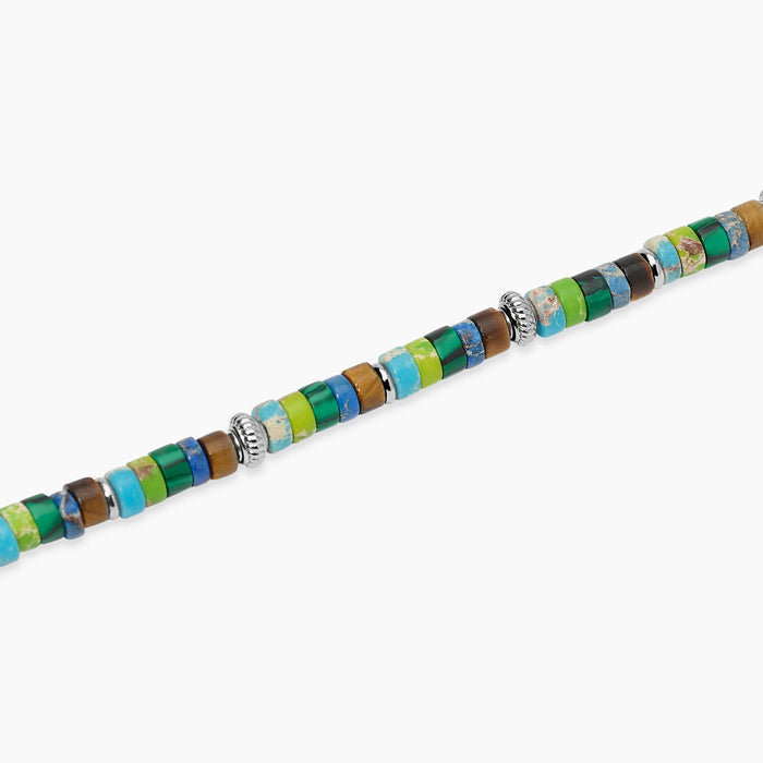 Bracciale in diaspro multicolor e occhio di tigre