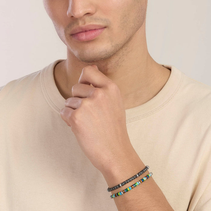 Bracciale in diaspro multicolor e occhio di tigre