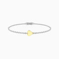 Bracciale infinity con cuore 9 carati