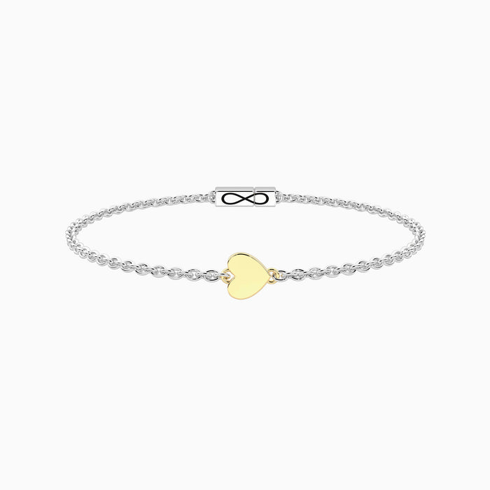 Bracciale infinity con cuore 9 carati