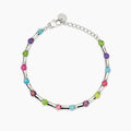 Bracciale con elementi bambù e diaspri multicolor