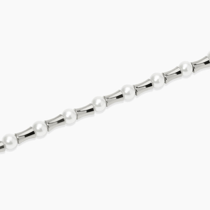 Bracciale con elementi bambù e perle conchiglia
