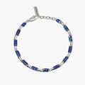 Bracciale con elementi bambù in acciaio e diaspro blu