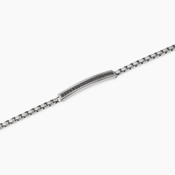 Bracciale con piastra in cristalli neri