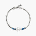 Bracciale con pietre laviche blu e ancora centrale