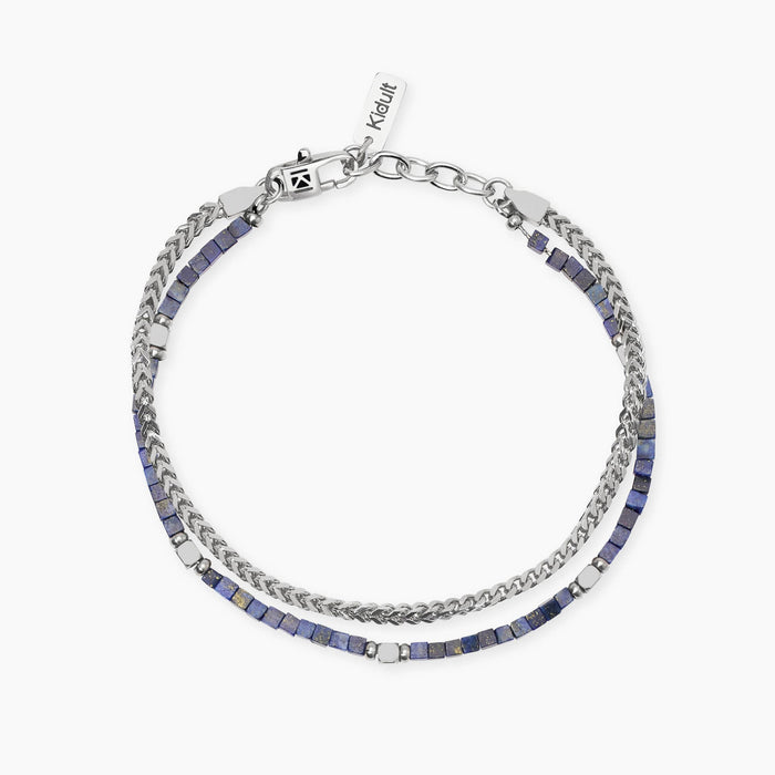 Bracciale con catena e catena in pietre