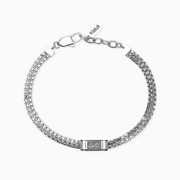 Bracciale uomo in acciaio con catene venete e simbolo infinito